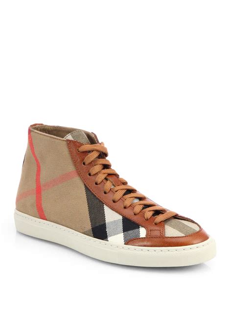 burberry bartlam hightop velcro|Check and Leather High.